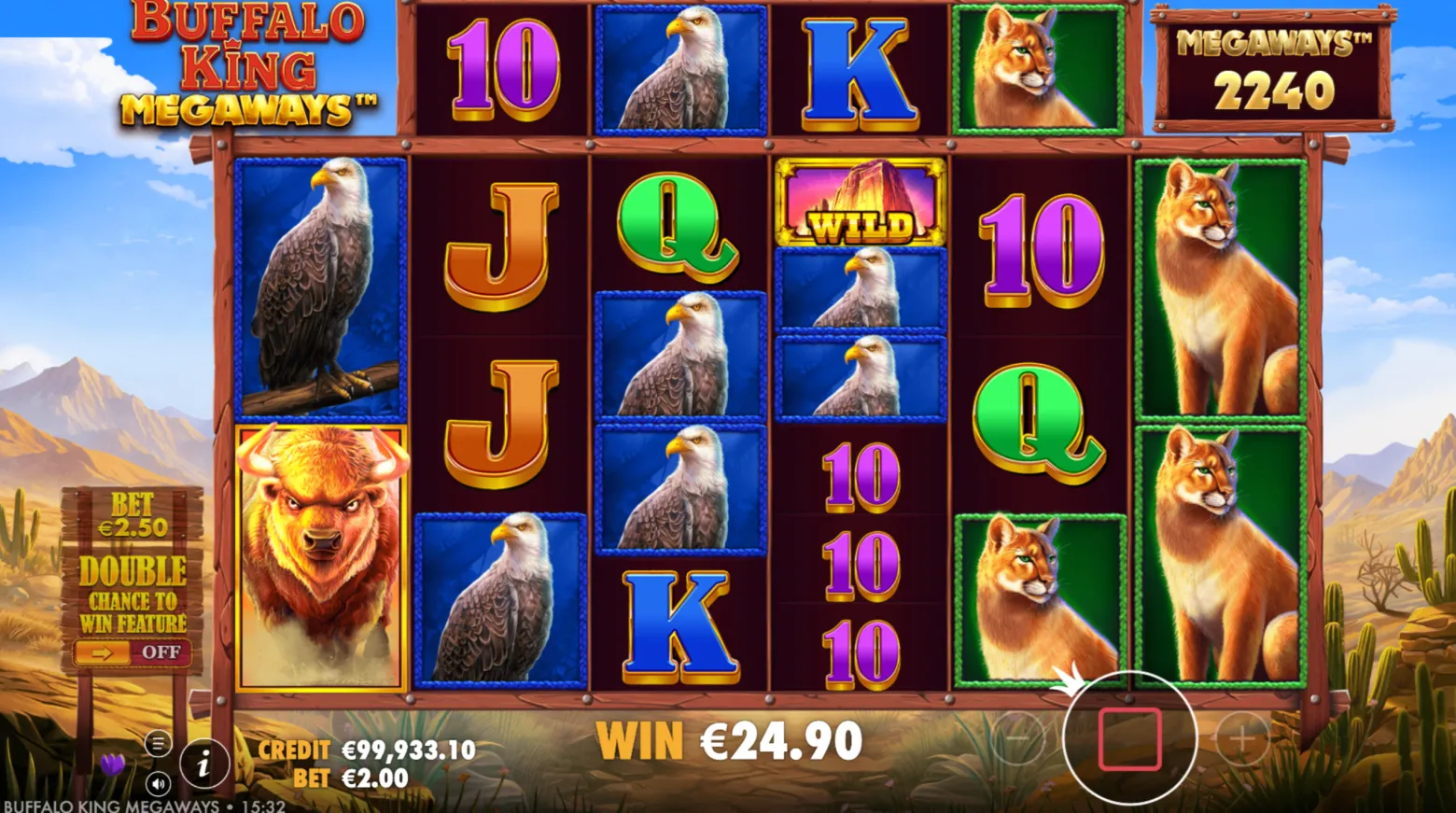 Buffalo King Megawatts slot game